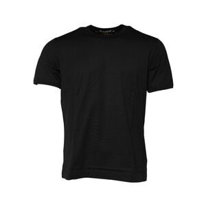 Dolce & Gabbana Black Cotton Logo Print Crew Neck Men's T-shirt